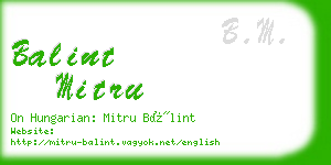 balint mitru business card